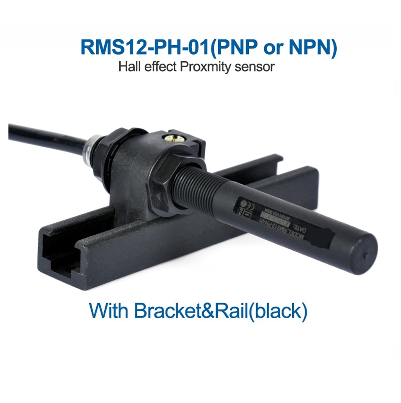 1 capteur magnétique à Effet Hall cylindrique RMS12-PH-01 NPN ou PNP avec Interrupteur de proximité(with Bracket Rail)