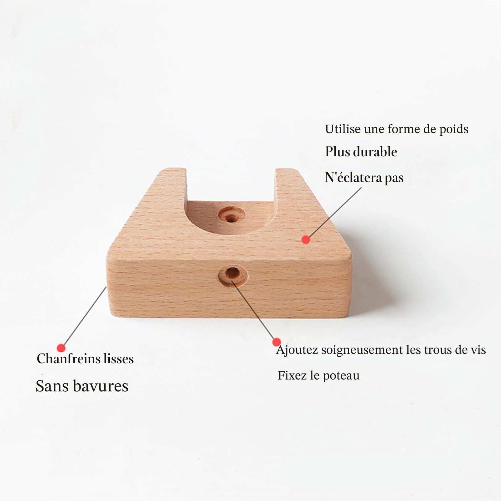 Tringle à Rideau à Bride en Bois de hêtre Massif, Tringle Romaine, Tringle Simple, Installation latérale, Ensemble Complet de Supports de Fixation(80CM)