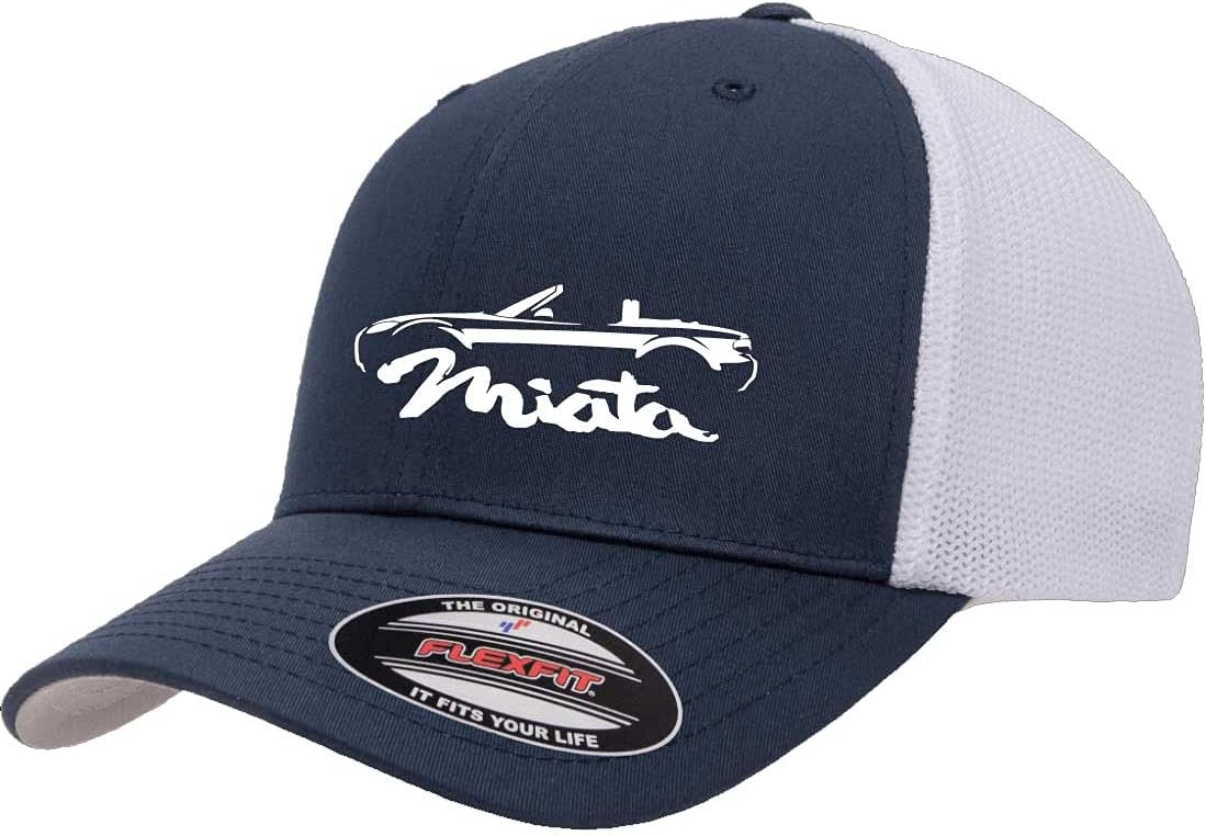 2005-08 Miata Sports Car Classic Outline Design Trucker Mesh Fitted Cap