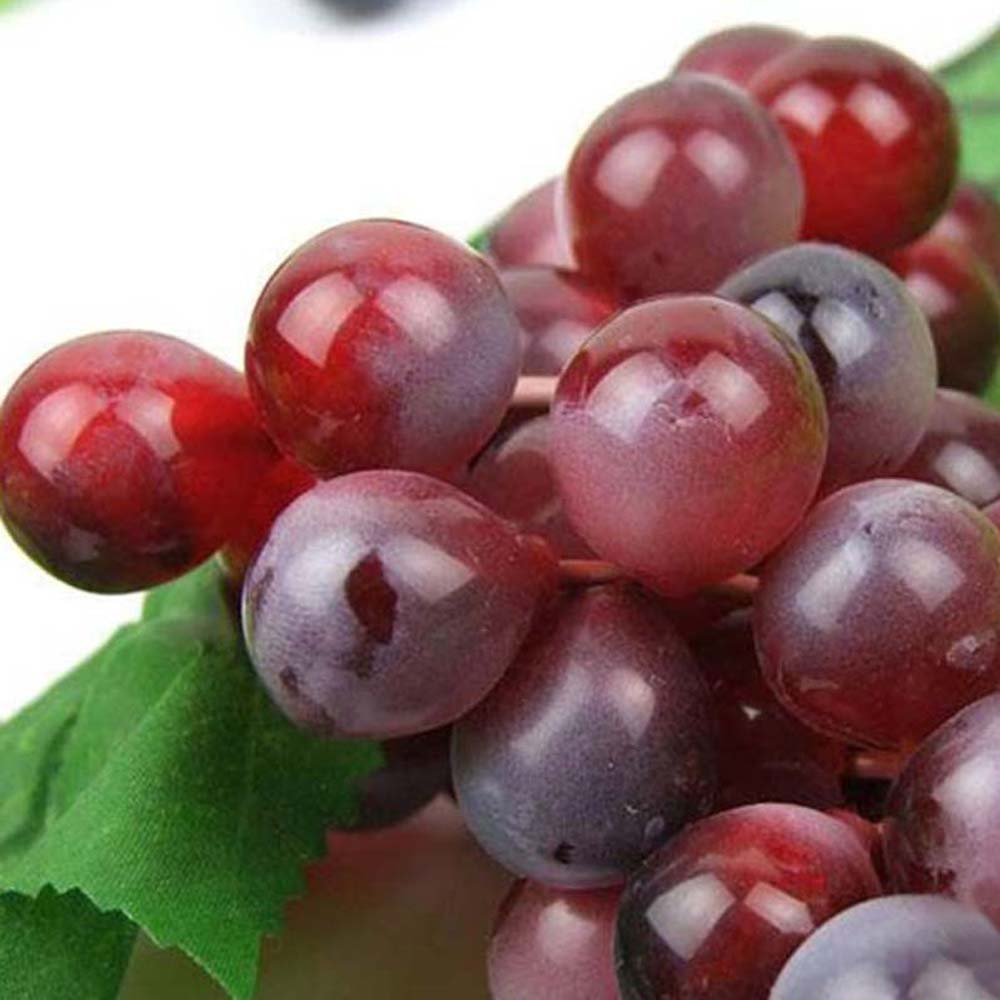 WADY 2 Uvas Decorativas de plástico para Vino, Uvas, Frutos Artificiales, Frutas y Verduras, 2 Unidades de 17 cm (Rojo)