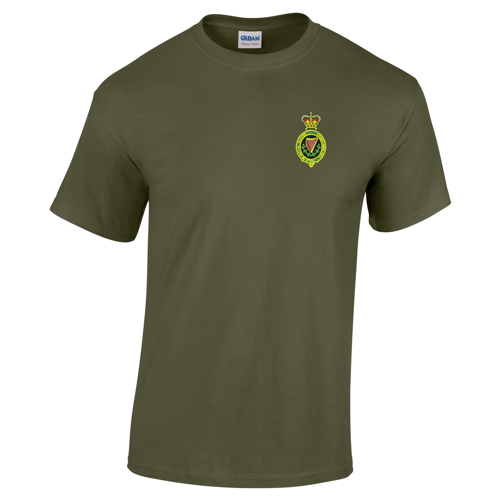 Pineapple Joe's Men's Forest Green Royal Ulster Constabulary Embroidered T-Shirt - X Large