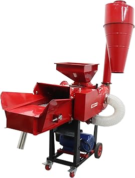 Hay Cutter Kneader Grinder Combo Forage Chopper Kneading Machine for Cutting Grass, Kneading Silk, and Crushing with Self-Absorption and 3 Screen Mesh 4400-8370lbs/h 220V 3KW