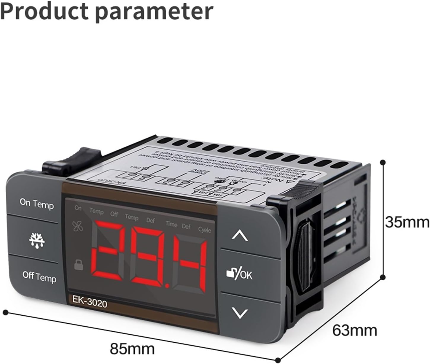 MMUNNA Digital Temperature Controller dimensions