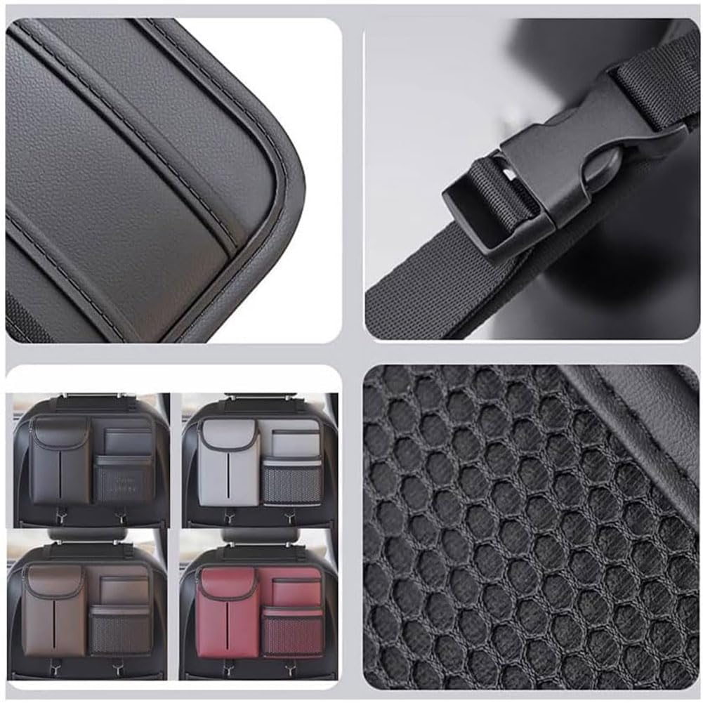 Organizador Asiento Coche para Jeep Compass/Renegade, Cuero PU Delantero Respaldo Bolsa De Almacenamiento Accesorios,D/Grey