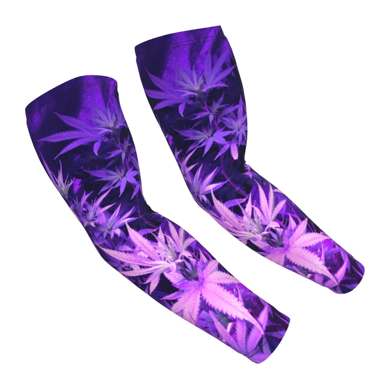 SEAEAGLE Purple Weed Marijuana Leaf Sun Protection Arm Long Sleeve Protection Sports Outdoor Garden Yard Unisex