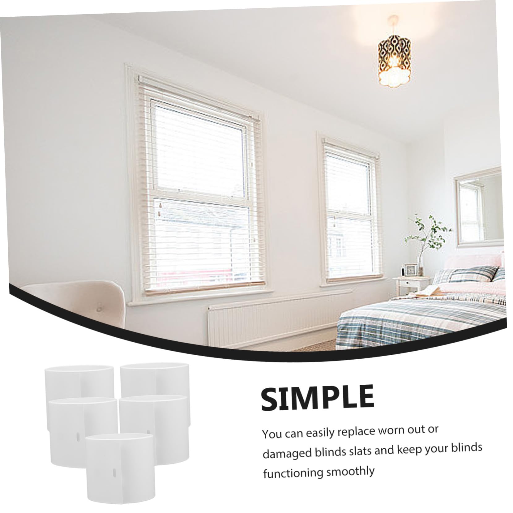 Uonlytech 20piezas Lamas De Reemplazo para De Blancas Compatibles Ventanas y Puertas Correderas Fáciles De Instalar