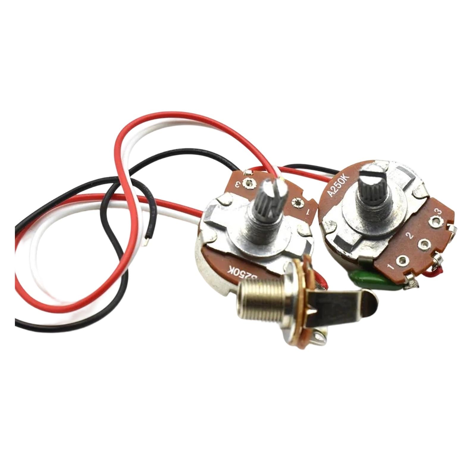 10 Juegos De Arneses De Cableado De Bajo Precableados 1T1V 250K Potenciómetro Accesorios De Guitarra Arnés de cableado para instrumentos musicales