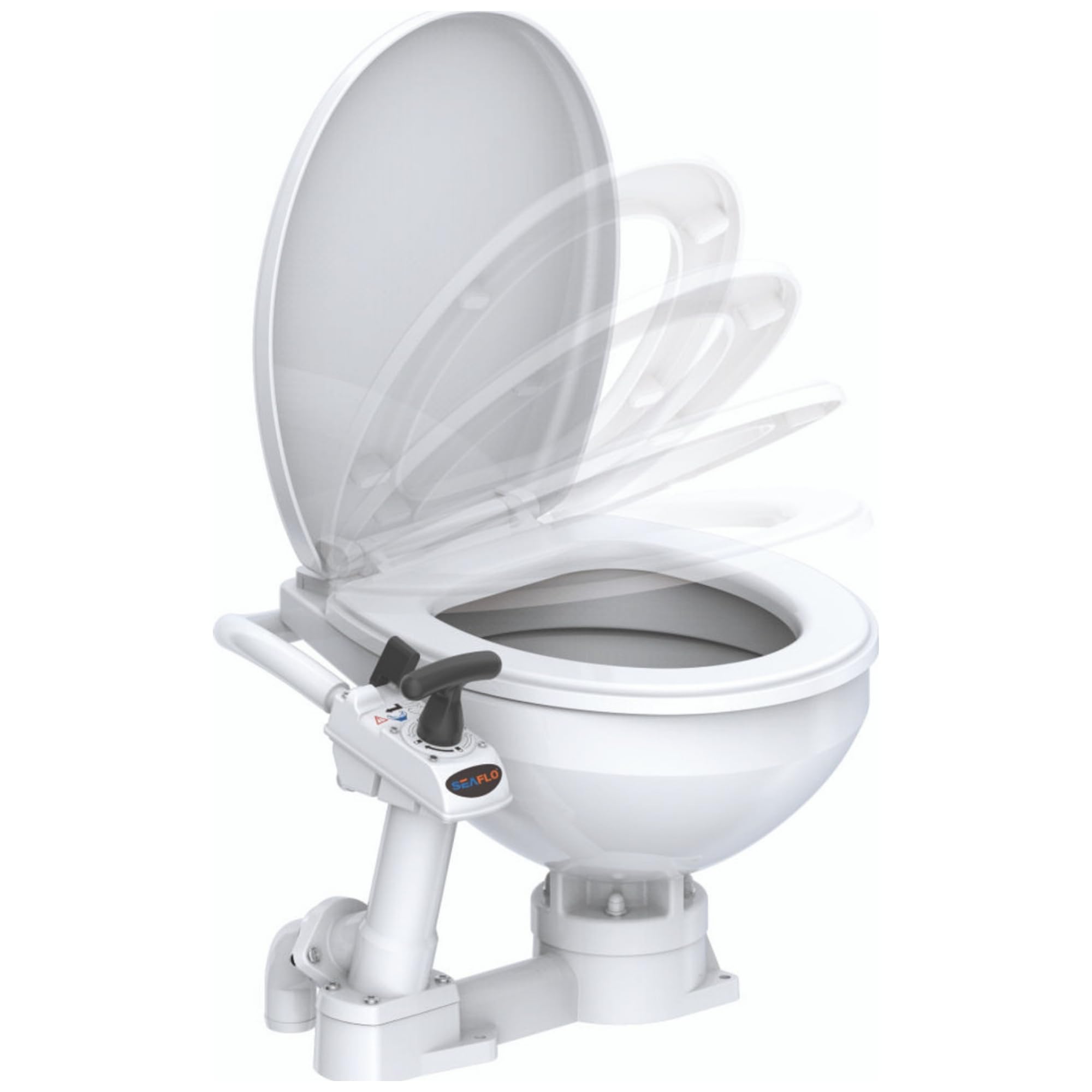 Jabsco 37010-0090 Electric Marine Toilet, Push Button Operation, Macerator, Compact Size, 12 Volt, White