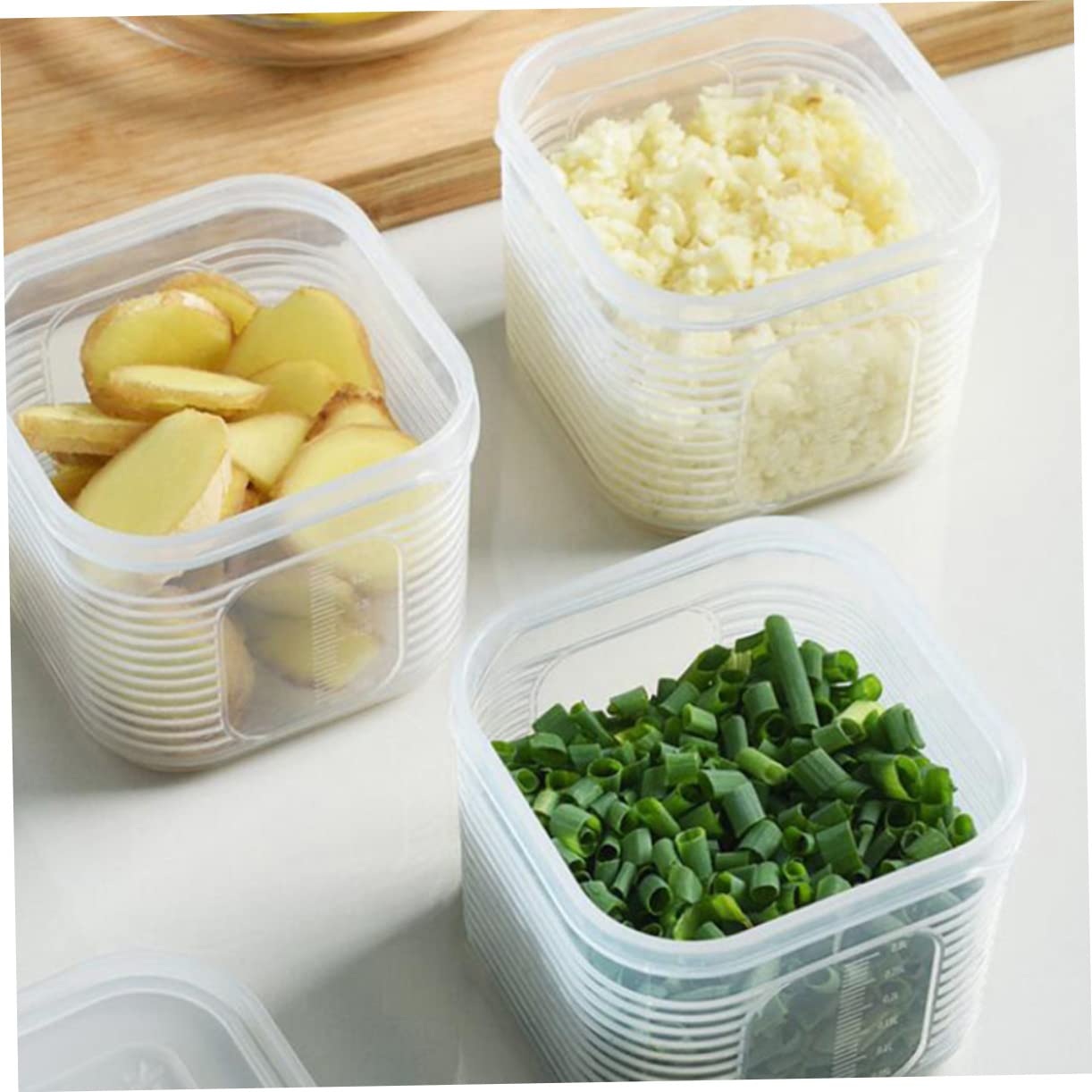 MAGICLULU Food Storage Container Quadrato 7 Pezzi in Plastica Bianca