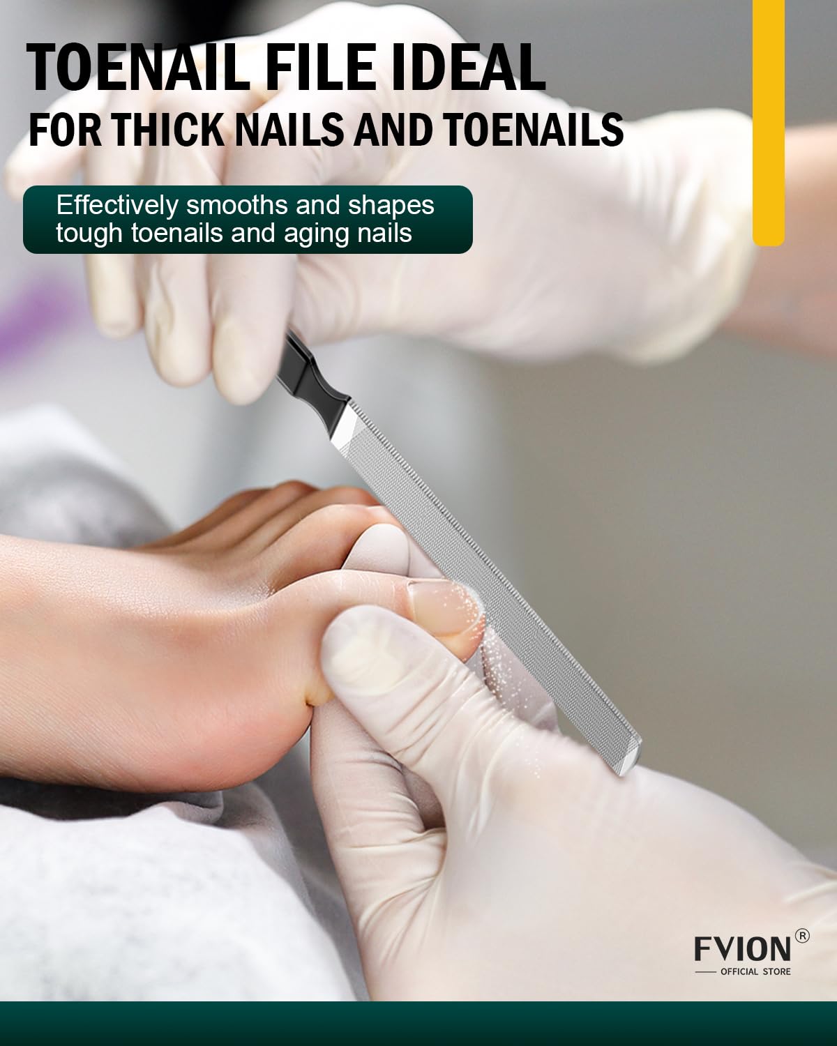 FVION Lima Unghie Piedi Professionale per Unghie Spesse e Dure – Lima per Unghie dei Piedi in Acciaio Inox, Nail File per Manicure e Pedicure Uomo e Donna