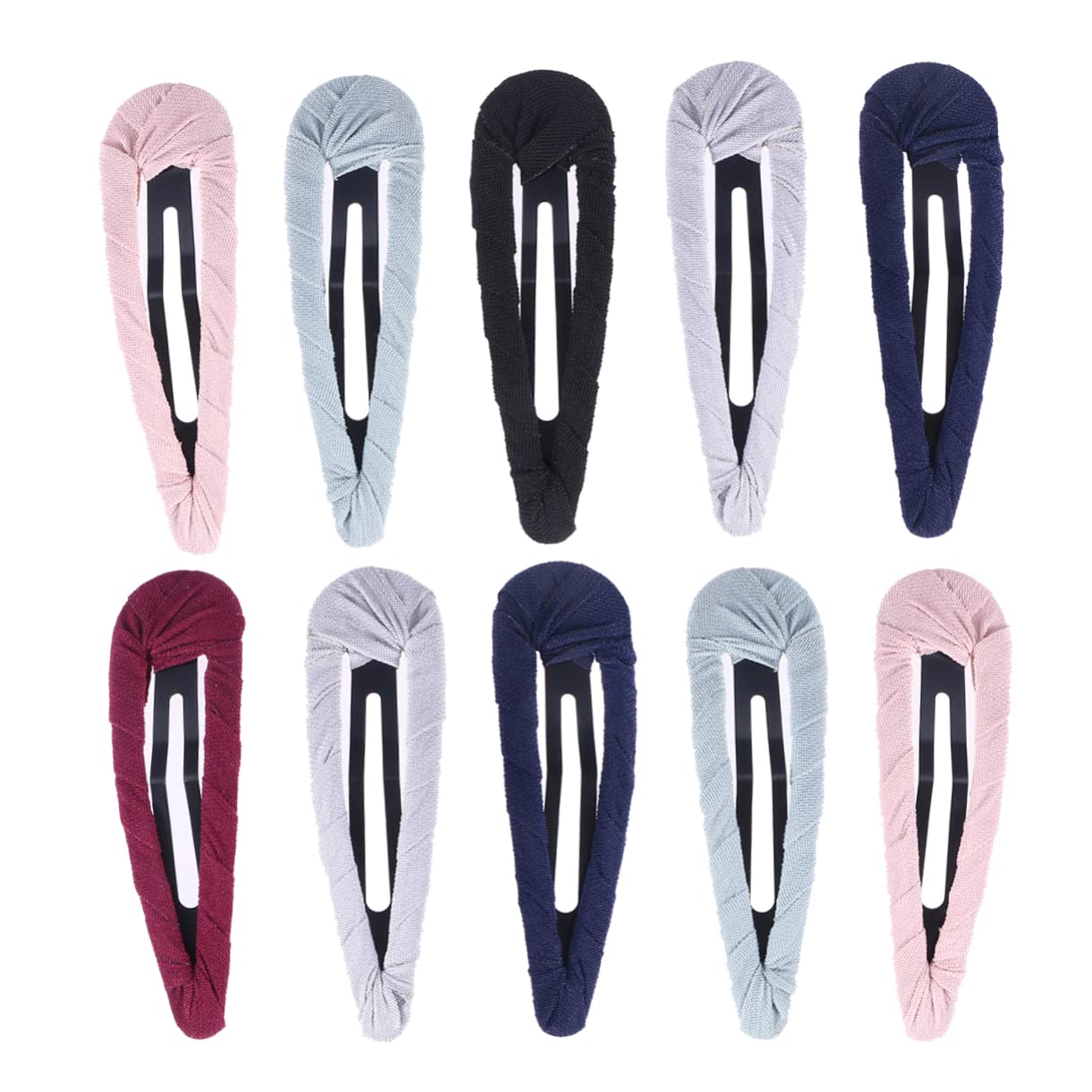 BESTYASH 10pcs Handmade Cloth Hair Accessories Mixed Color Metal Barrettes for Women and Vintage Round Head Design Hairstyle and Occasion