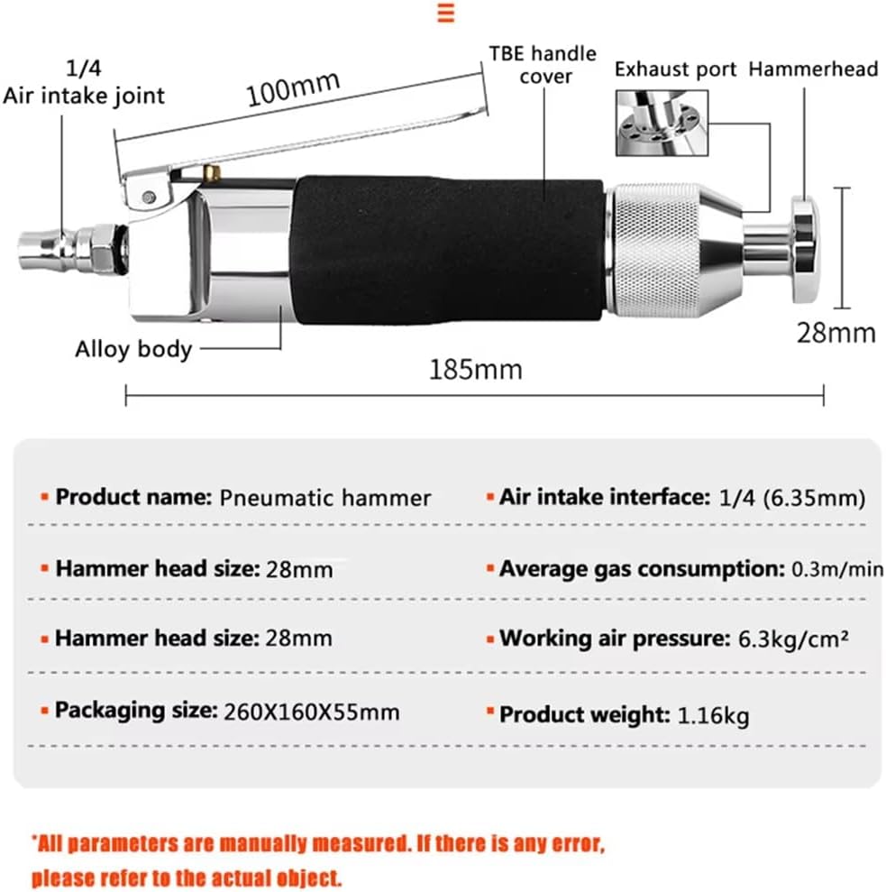 SCMaG (エスシーエムジー) エアハンマーミニストレート空気圧ツールタイヤシュー​​ズ修理自動ハンマーアイアンエッジシーリング新
