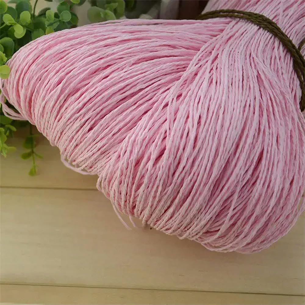 VIXDA Diy Knitting Natural Raffia Yarn 500g Crochet Hat Bag Purse Raffia Straw Yarn Organic Raffia Thread Summer Yarn