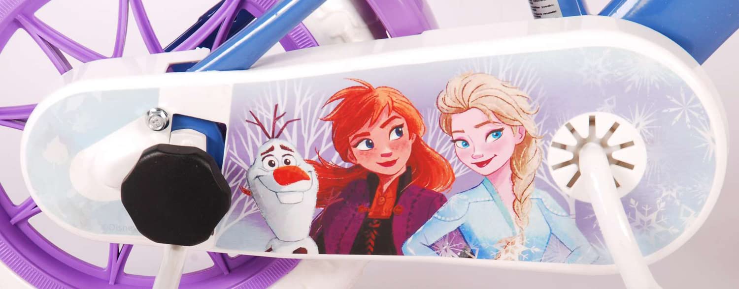 Disney, bici bambina di Frozen da 12 pollici con stabilizzatori laterali e porta bambole