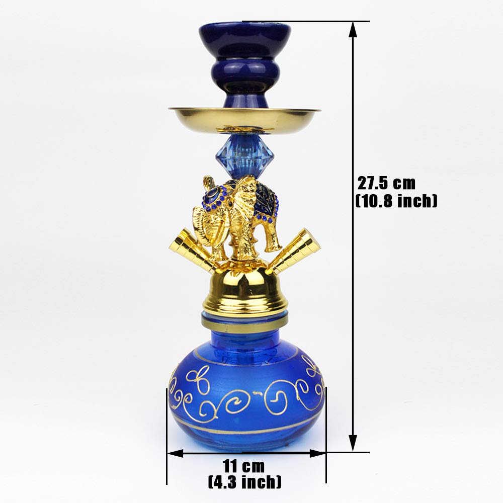 Juego Completo de Cachimba Shisha con Sistema de Control de Calor, Tazón, Manguera de Silicona Lavable, Soporte de Cenicero Cuerpo de Vidrio Juego Completo de Shisha