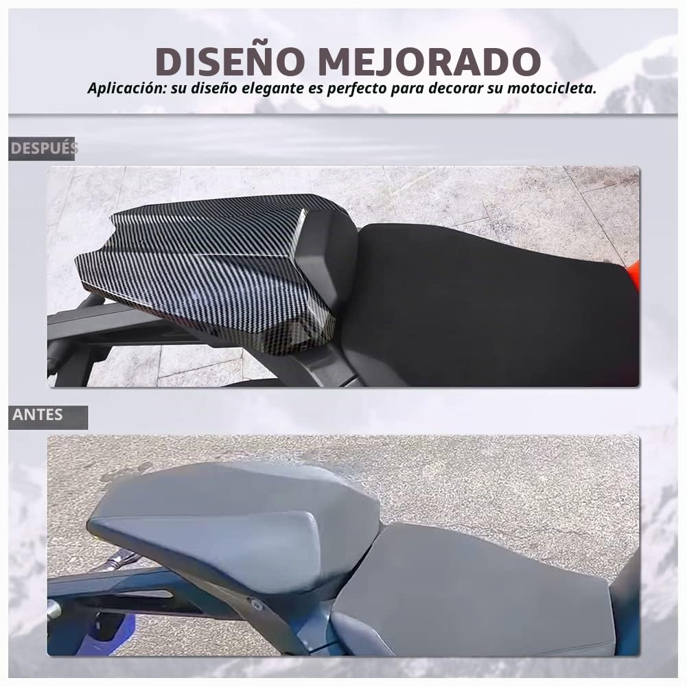 Cubierta de asiento individual para pasajero trasero de motocicleta, carenado trasero, sección trasera, accesorios para motocicleta 1290 Super Duke Superduke R 2020 2021 2022 2023 (Negro mate)