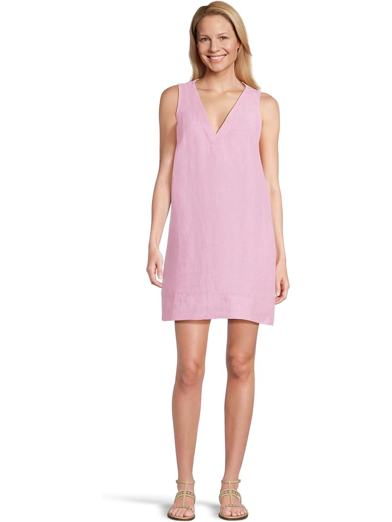 Pink Tommy Bahama Two Palms Trapunto Long Sleeve Shift Dress