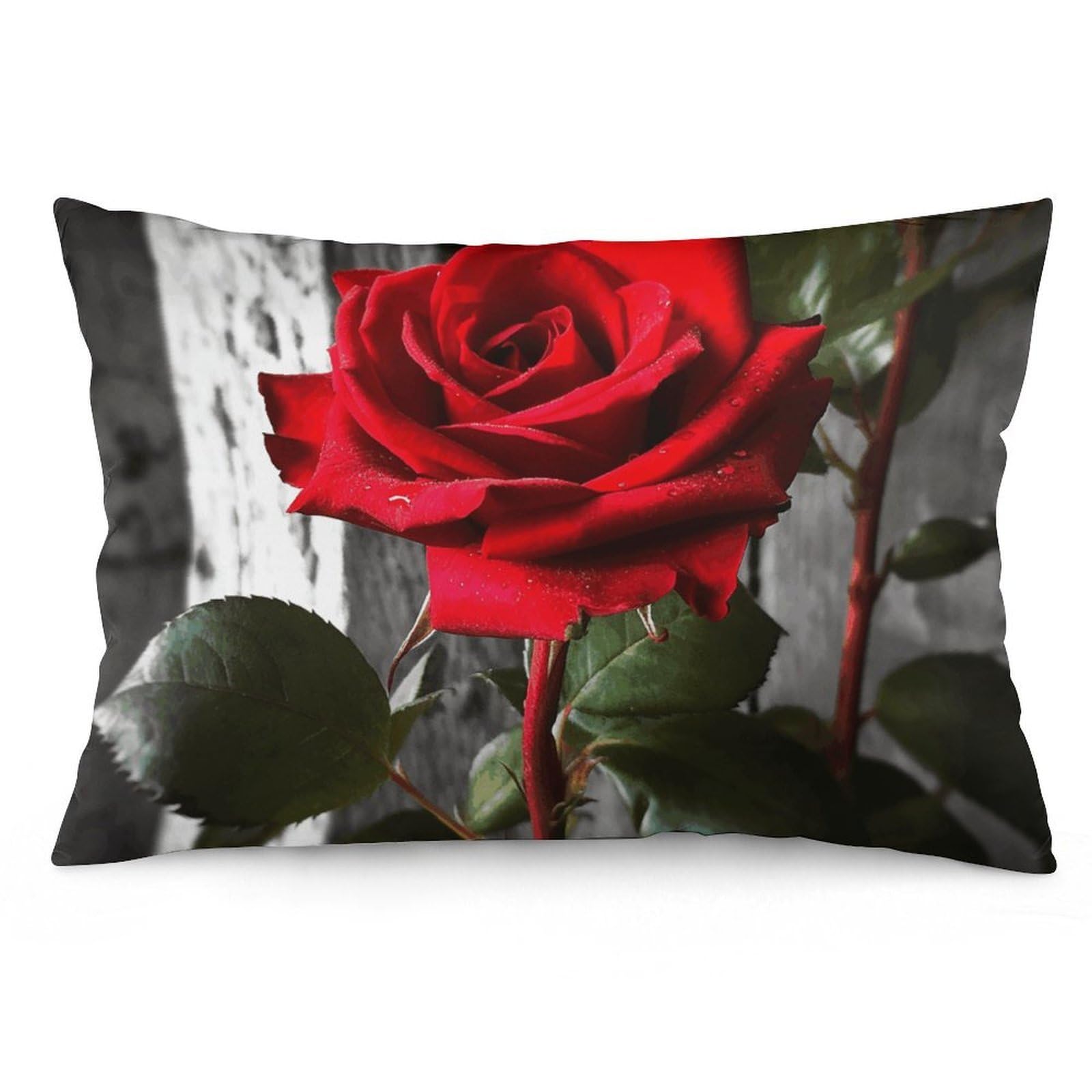 2 Pack Pillow Cases for Hair and Skin, Soft Breathable Pillow Case Covers with Hidden Zipper, Blooming Red Rose Pillowcase 20"x30" Pillow Covers for Sleeping Gift