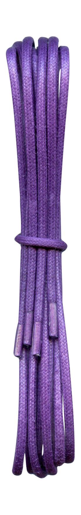 2 mm Round Purple Waxed Cotton Shoelaces - 75 cm length -Thin laces for dress shoes and boots.
