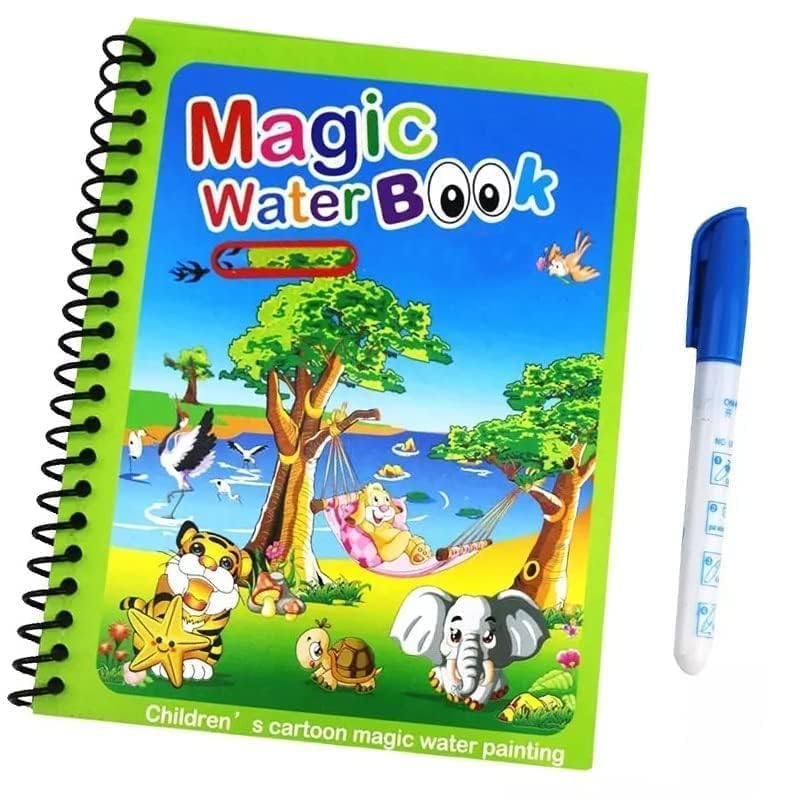 Zivora Water Magic Book Coloring Mess Free Colouring Book Reusable Notepad Magical Pen Educational Doodle Kids Return Gifts Birthdays Reusable Book Children's a Pen Fun (Pack of 2 Pcs)-image-8