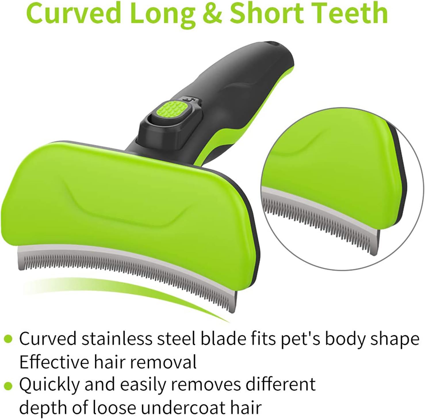 JOYPAWS Pet Grooming Brush Professional Undercoat Deshedding Tool for Dogs and Cats Effectively Reduces Shedding by Up to 95% Self-Cleaning Long or Short Hair Remover for Grooming Medium Dogs & Cats