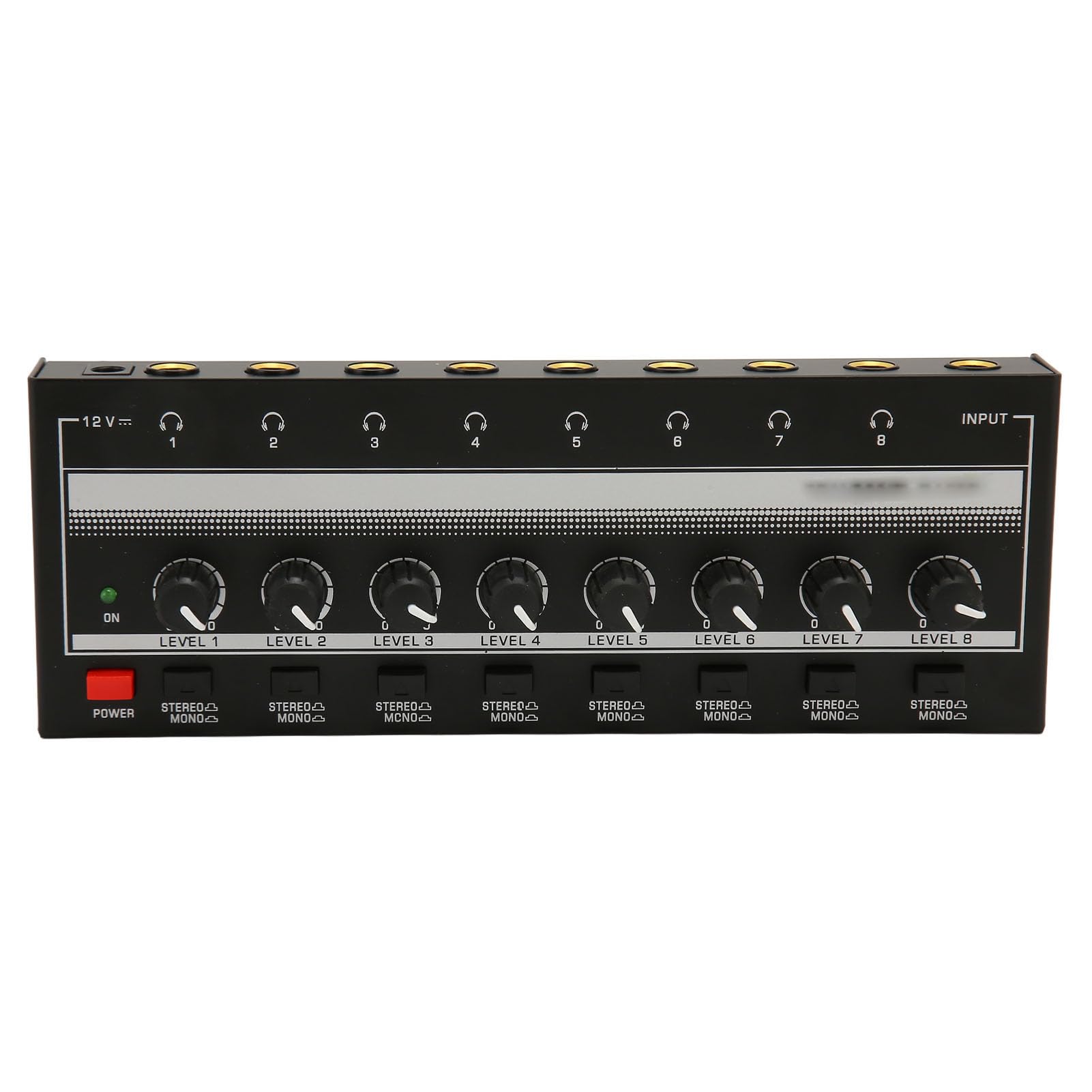 Amplificatore per Cuffie, Amplificatore per Cuffie Stereo a Basso Rumore, Suono Chiaro, 8 Uscite, 1 Canale di Ingresso, Metallo per Palco (Spina europea)