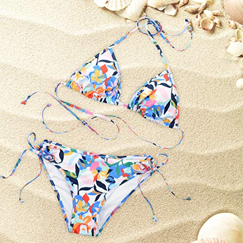 Image of Century Star Women Cute String Triangle Bikini Sets - Swimsuits Two-Piece Tie Side Adjustable Ties Halter Bathing Suit