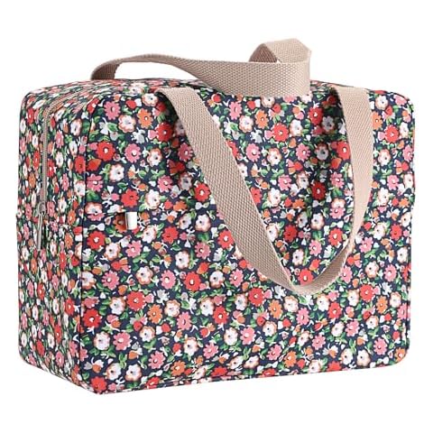 IGNPION Large Floral Blue Travel Toiletry Bag Cover