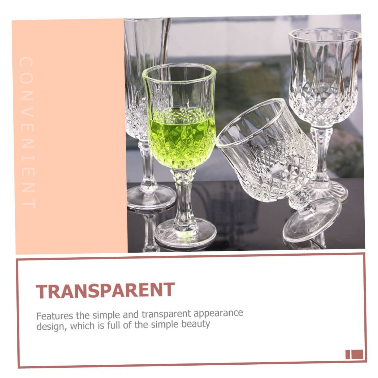 Diamant Weingläser 4 Stück aus Glas für Zuhause und Hotel