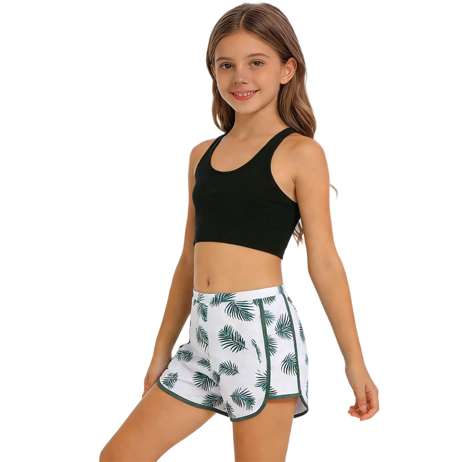 Traje de baño tankini para niña de 2 piezas: bonito tankini y bañador con estampado floral para niños pequeños, perfecto para la playa, la piscina y las fiestas.