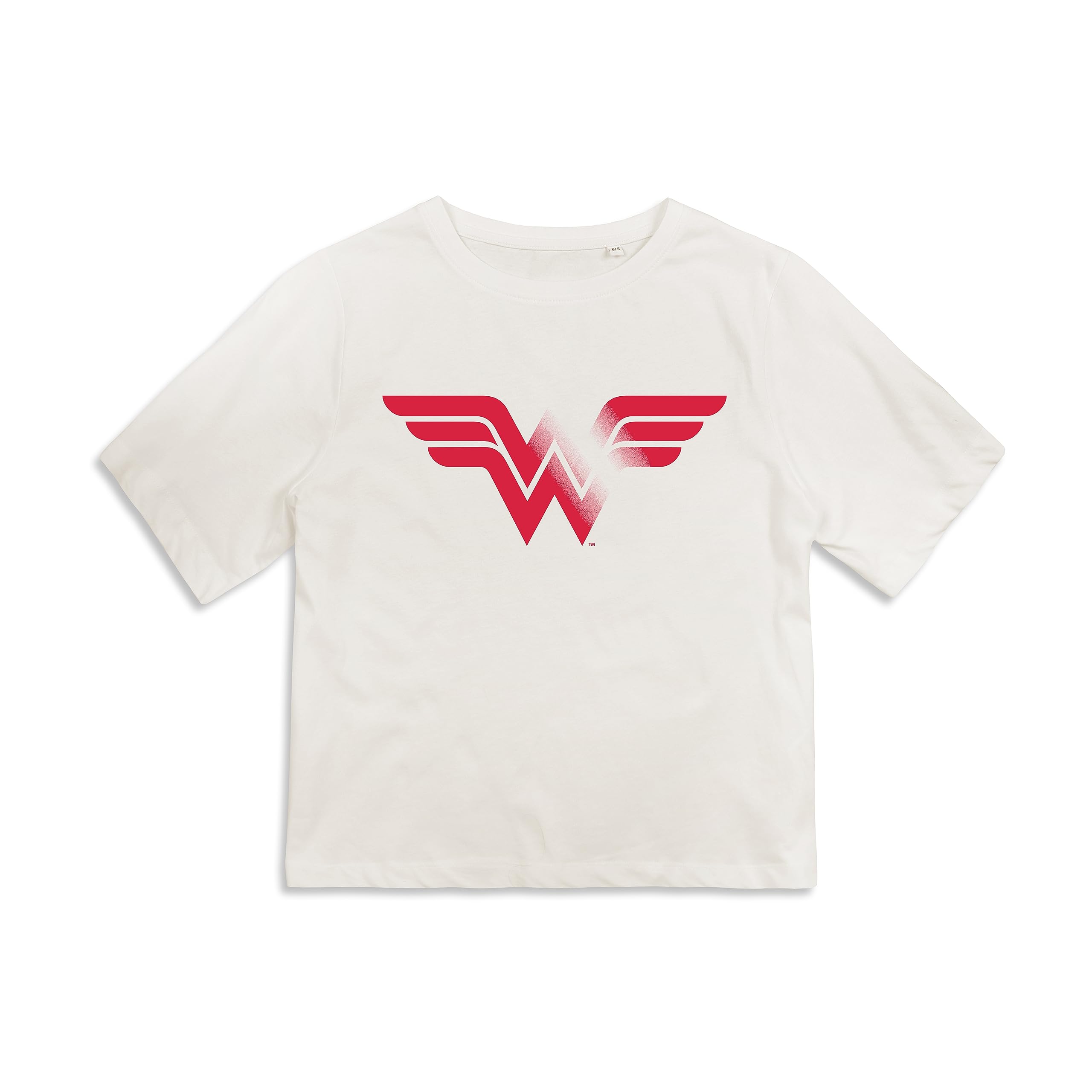 Cotton Soul Wonder Woman Basic Logo Womens Oversized T Shirt, Vintage White