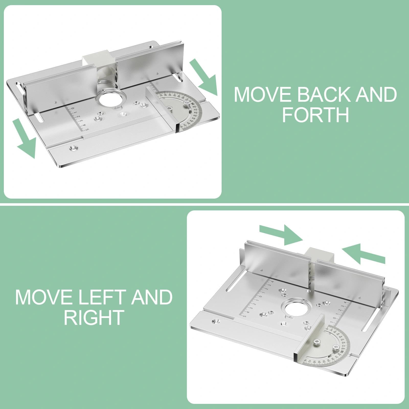 Frästisch für Oberfräse Einlegeplatte, Oberfräsentisch Universal Frästisch, Router Table Insert Plate, Router Tisch Einsatz Platte, Insert Platte, für Nuten Zapfenschneiden Besäumen
