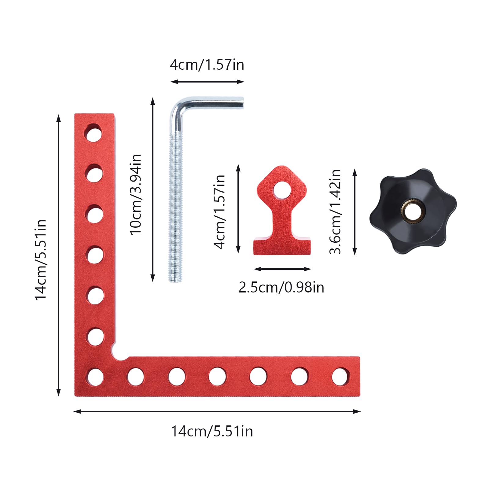 2 Sets Corner Clamps 90 Degree Right Angle Clamp Positioning Square, Aluminum Alloy Woodworking L Shape Ruler - Image 3