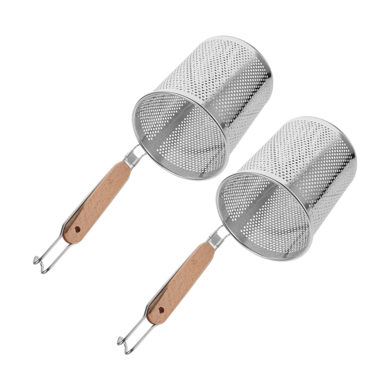 Coladores para Pasta de Acero Inoxidable con Diseño Perforado y Mango Cómodo, Paquete de 2 Unidades para Escurrir Fideos Cocina Estilo Aleatorio