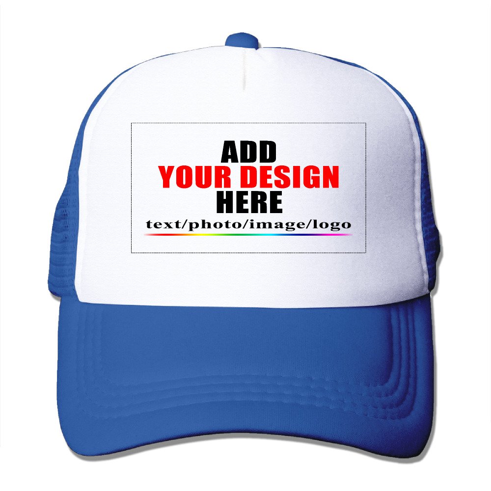 Customized Mesh Cap Hat - Design Your Own Shirt - Add Your Custom Image Text RoyalBlue