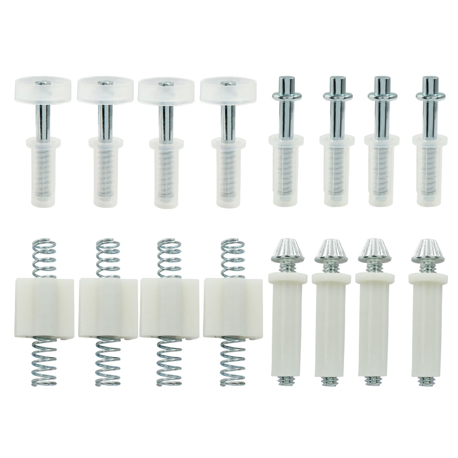 HARSKIYER 16 Pack Bifold Door Hardware Kit, Bi-fold Closet Door Repair Kit Include Guide Wheel, Top and Bottom Pivots and Spring-Load Part, Door Replacement Parts for Folding Door, Accordion Door