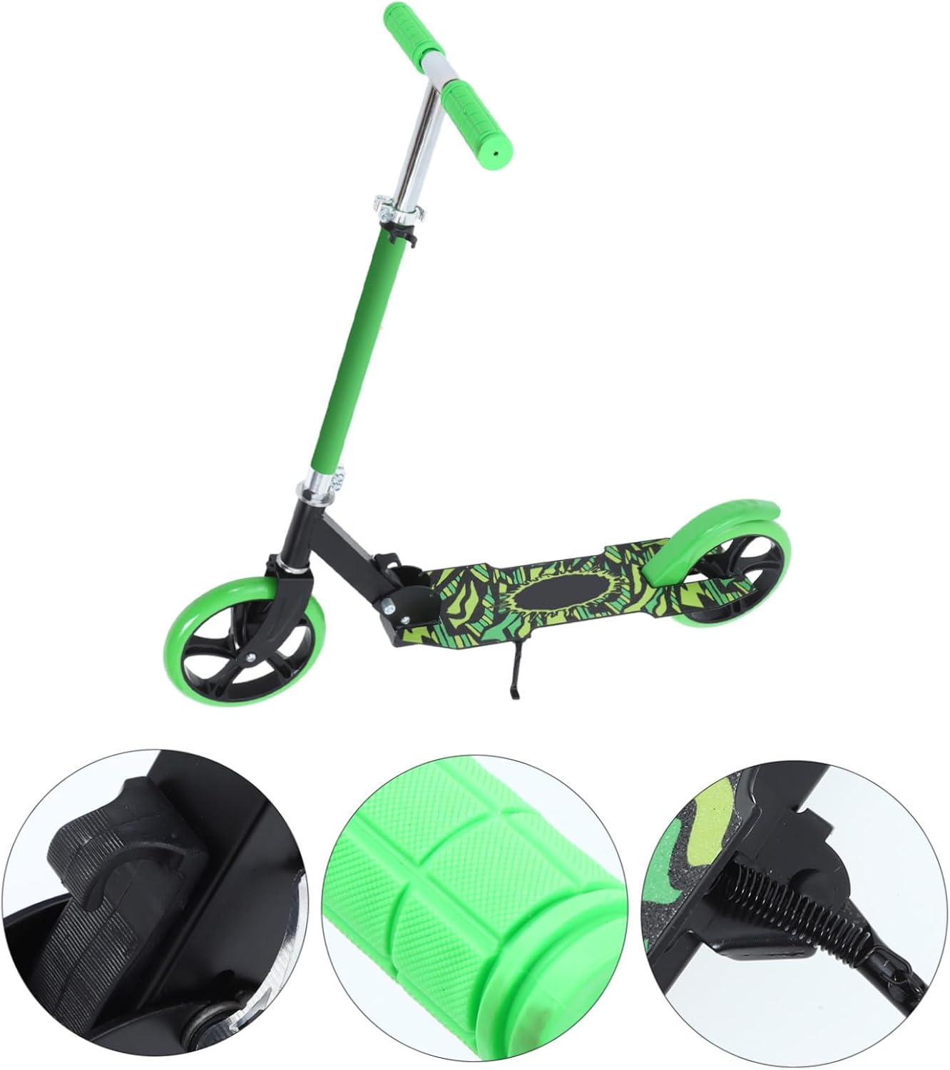 Lightweight Folding Kick Scooter for Teens Collapsible Two- Commuter Scooter Portable Green for Age Easy Storage and Travel for School and City Use