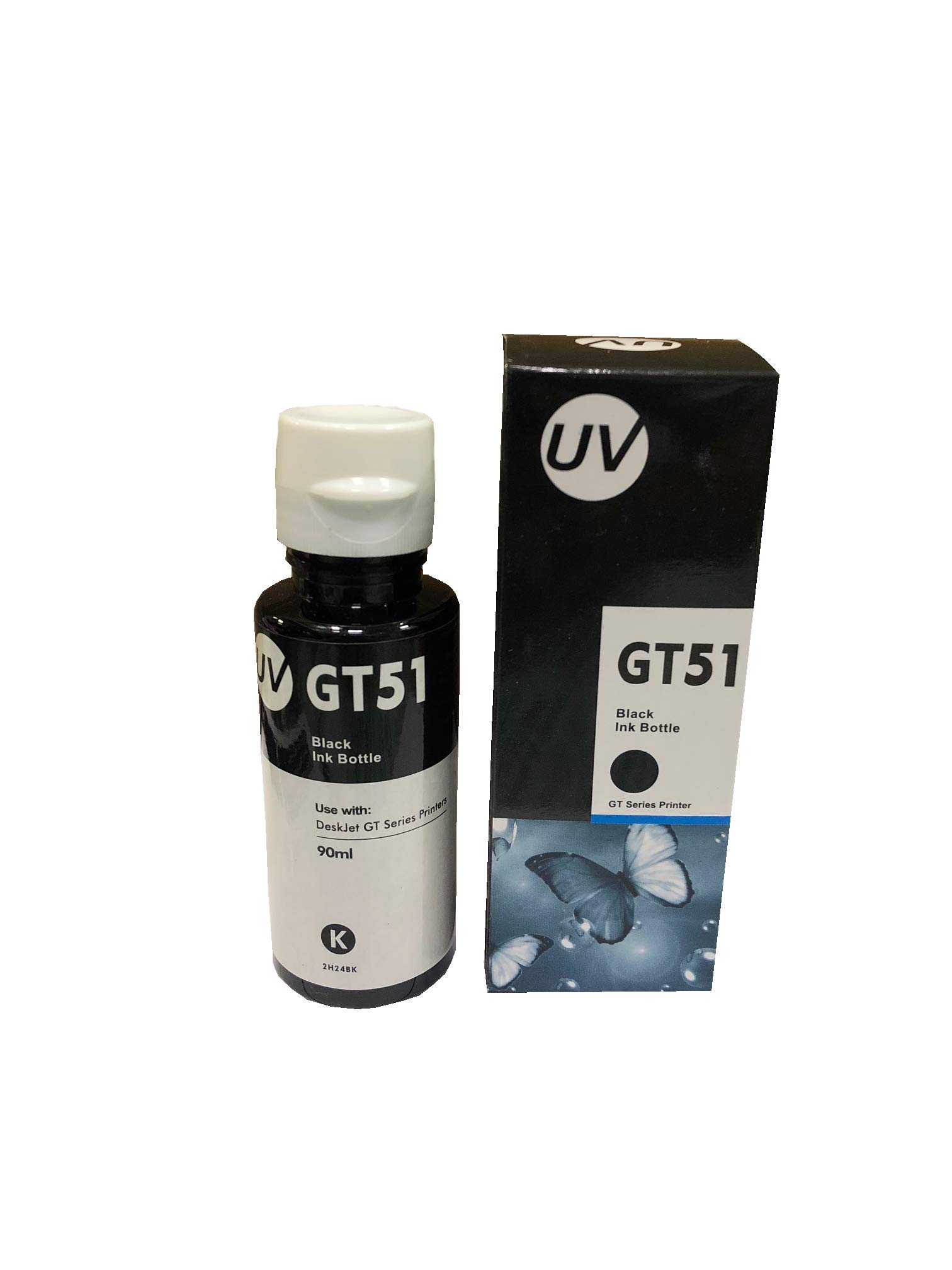 UV INFOTECH Refill Ink Compatible for HP GT51/52 Used with GT 5810 / GT 5811 / GT 5820 / GT 5821 Printers Single Color Ink Bottle Black