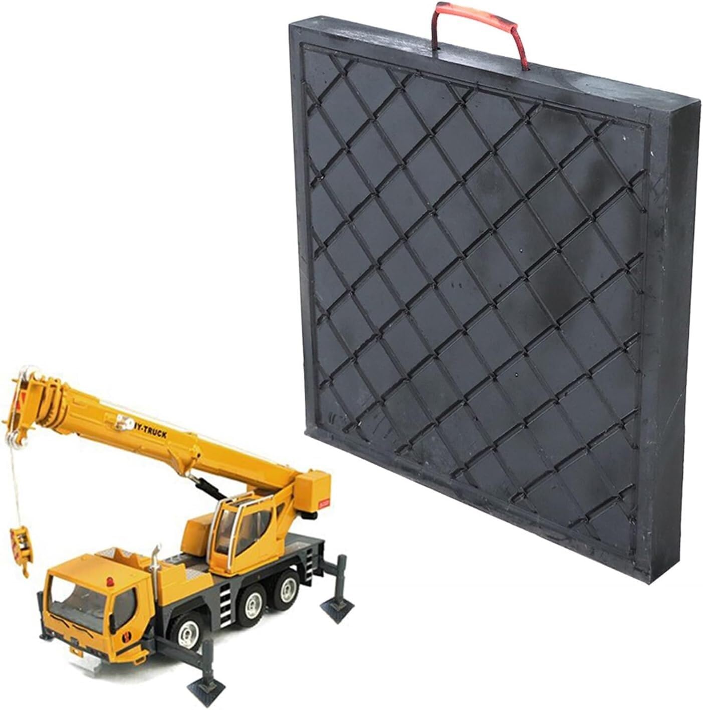 LNW Almohadillas Jack Pad Almohadillas de estabilizador for grúa, plataforma aterrizaje for camión/remolque/Rv Jack, impermeable negro, con superficie texturizada para Riggers
