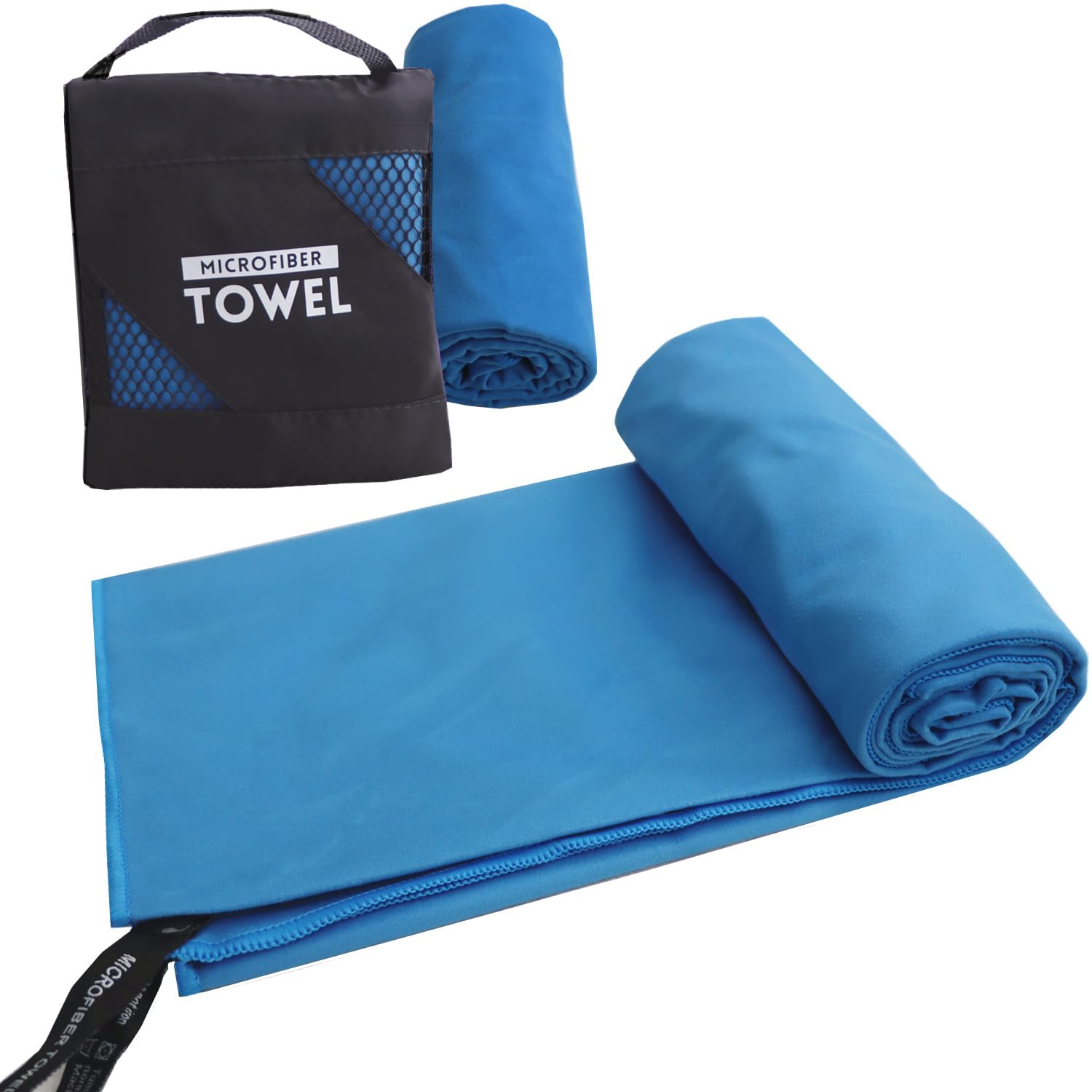 Quick Dry Towel Microfiber (152x76cm) Camping Towels Fast Drying Lightweight, Oversized Travel Towl, Compact Gym Towel for Sports, Yoga, Gym, Beach, Travel, Fitness, Pool, Backpacking (Blue)
