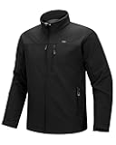 Men's Waterproof Softshell Jacket Warm Fleece Lined Windbreaker Lightweight Soft Shell for Travel Hiking Golf