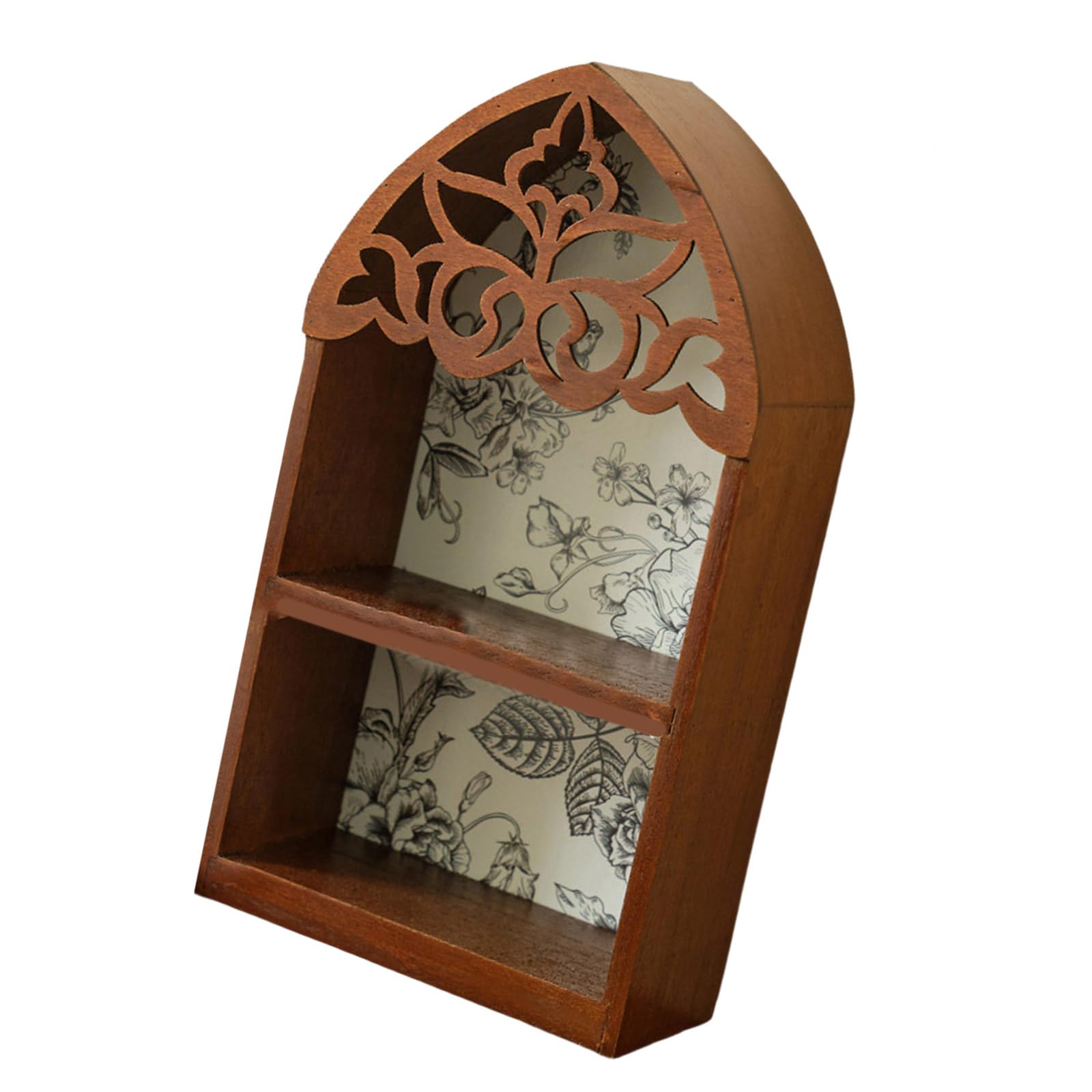 ZEPFJHE Wood Wall Shelf with Crystal Accent Intricate Design for Victorian Home Decoration for Friend, Cut Decorative Shelf