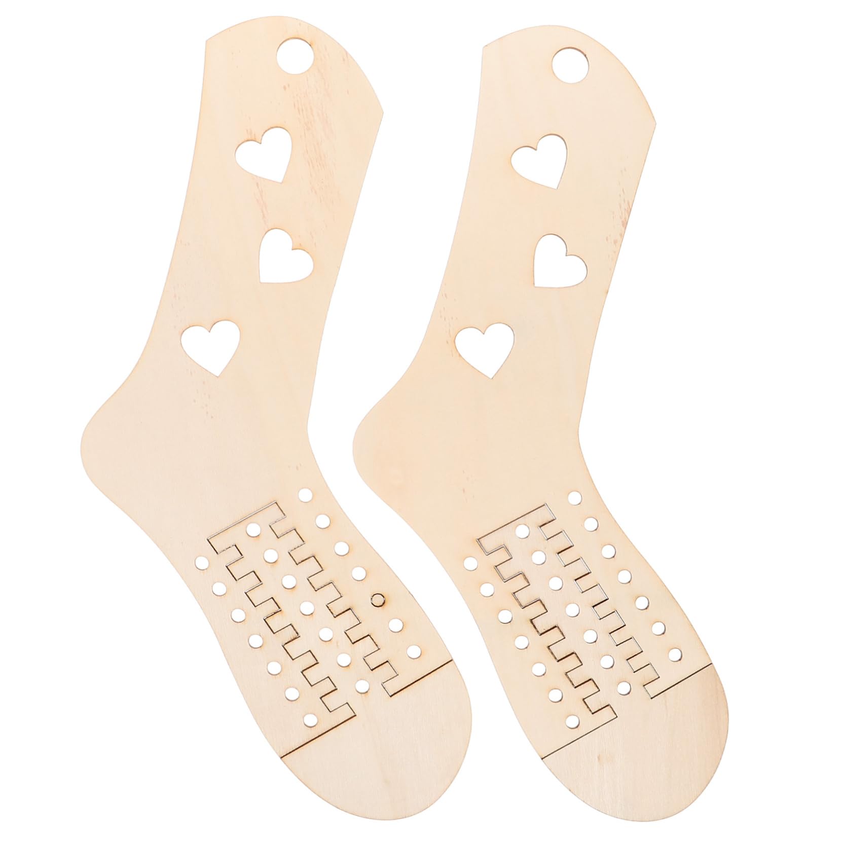 DOITOOL 2pcs Wooden Sock Knitting Tools Large Knitted Hand Knit Sock Form Board for Crochet Crocheting Kit Woven Socks Models Sock Forms Knitting Granny Knitters