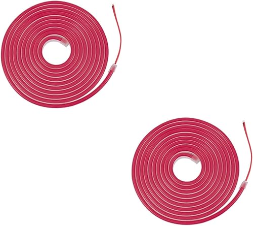 DOITOOL 2 juegos de tira de neón rosa decoración impermeable tiras de luz LED decoración al aire libre cuerda de silicona tira de luces LED flexible