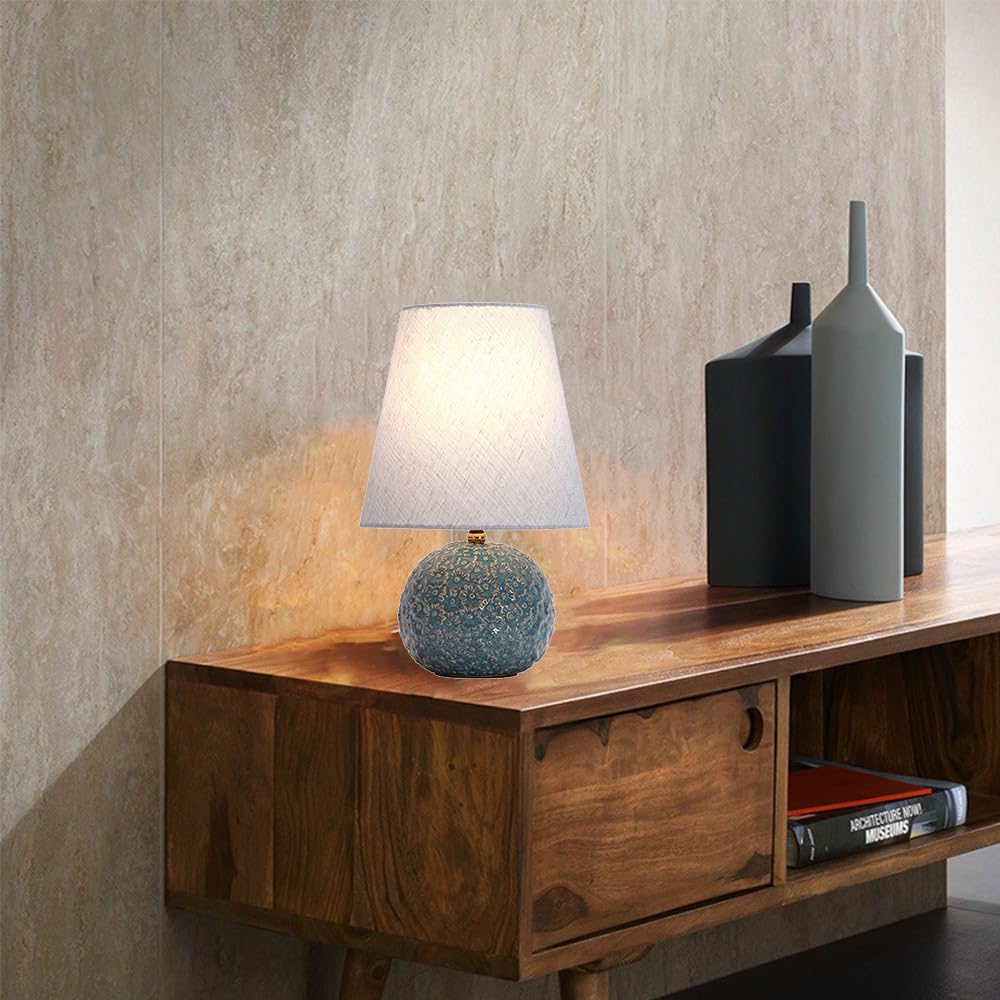 Mengjay E27 Lampada da Notte Lampada da Tavolo,Lampada da tavolo salotto lampada,Ceramica Lampada da scrivania Lampada da comodino per camera da letto soggiorno illuminazione decorativa (C)