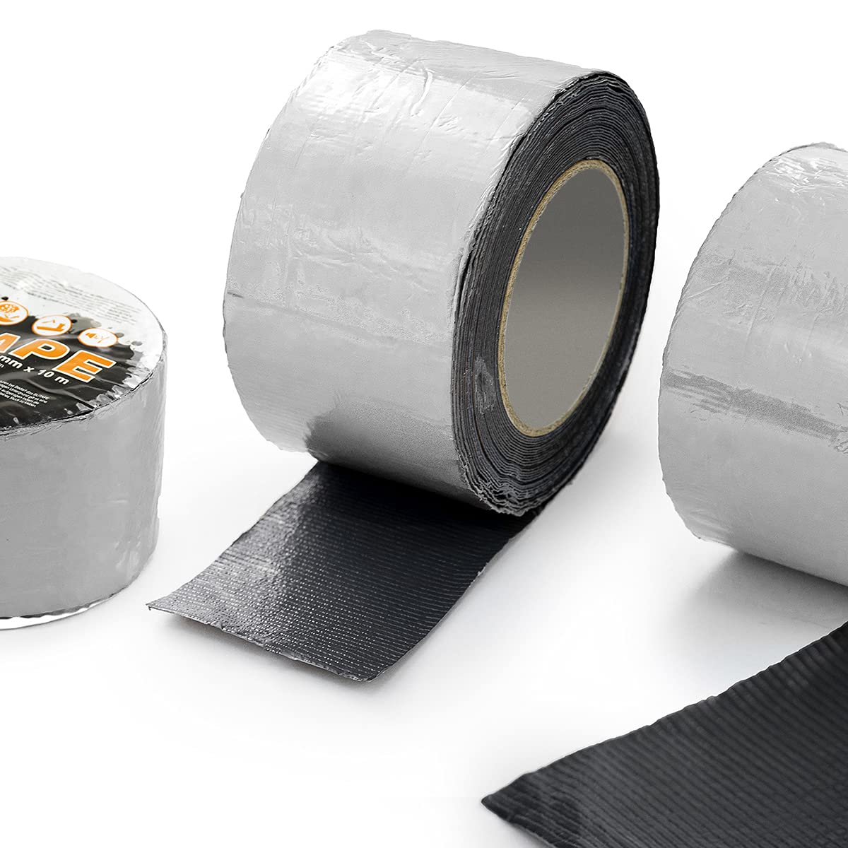 DQ-PP Cinta de techador de 150 mm | 10 rollos (100 metros) | Color Aluminio | Cinta impermeabilizante | Cinta reparadora | Cinta autoadhesiva | Cinta de techado | Cinta para reparación de tejados