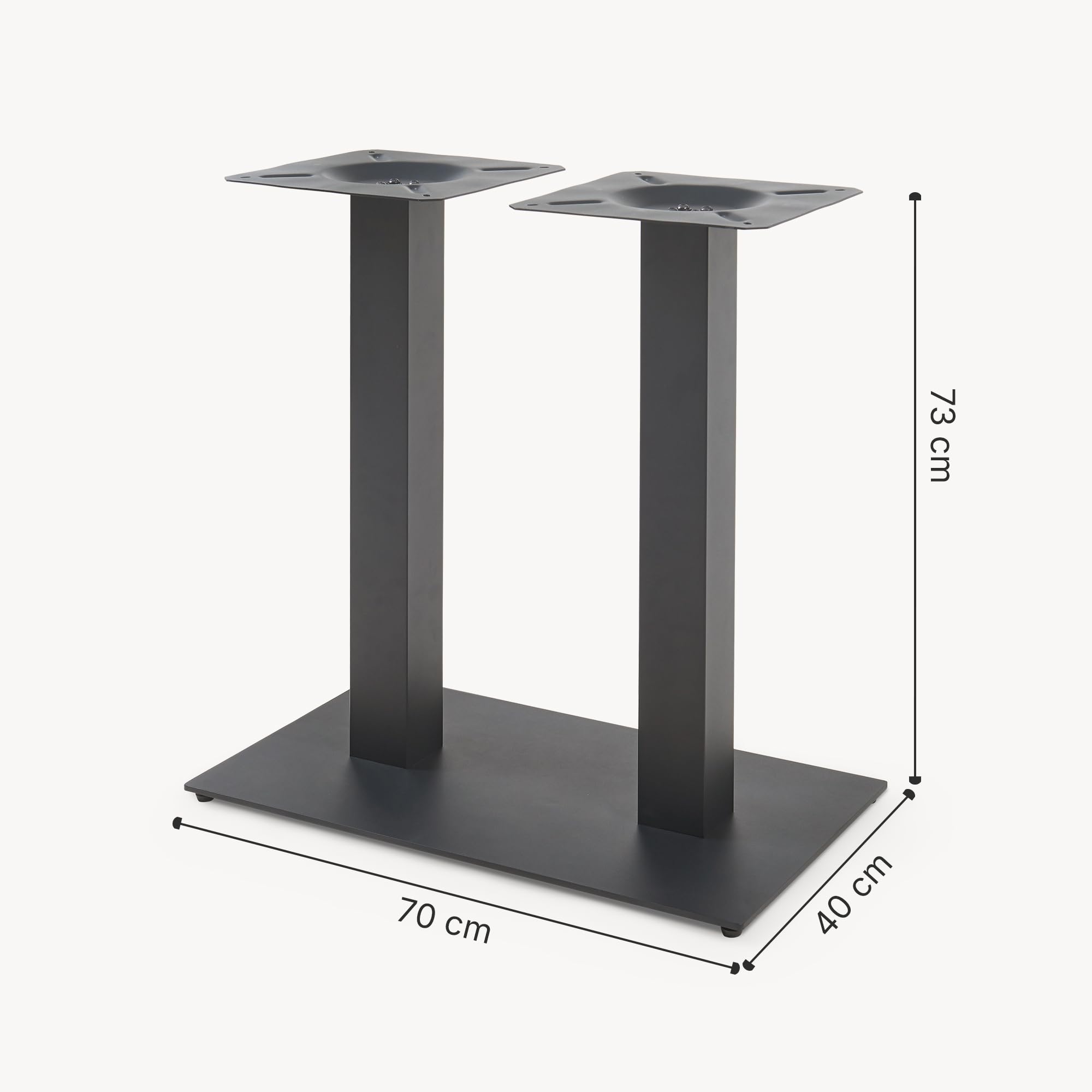 [en.casa] Armazón de Mesa con 2 Pies Pata para Mesa de Comedor Vadejord DIY Patas para Muebles Escritorio Salón Cocina con Tornillos de Fijación Ajustables Acero 70x40x73cm - Negro