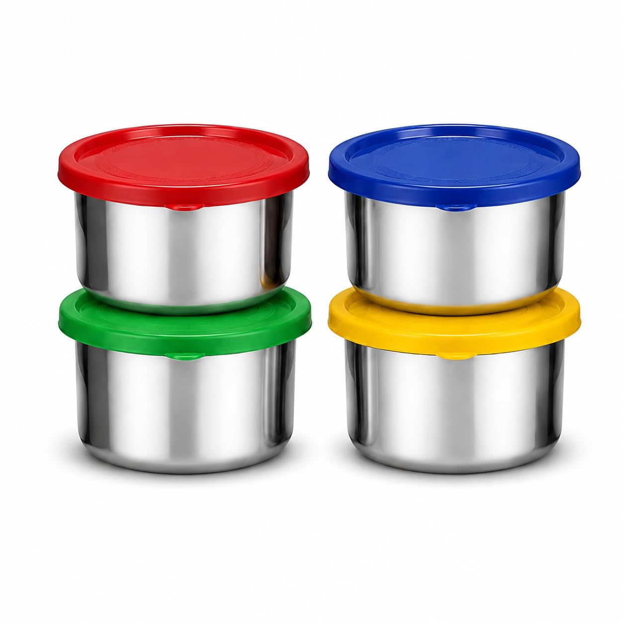 Stainless Steel Food Storage Containers with Airtight Lids | Round Steel Containers | Leak Resistant Reusable Lunch Box & Kitchen Storage Bowls for Snacks, Curry, Fruits & Leftovers (pack of 4)-image-41