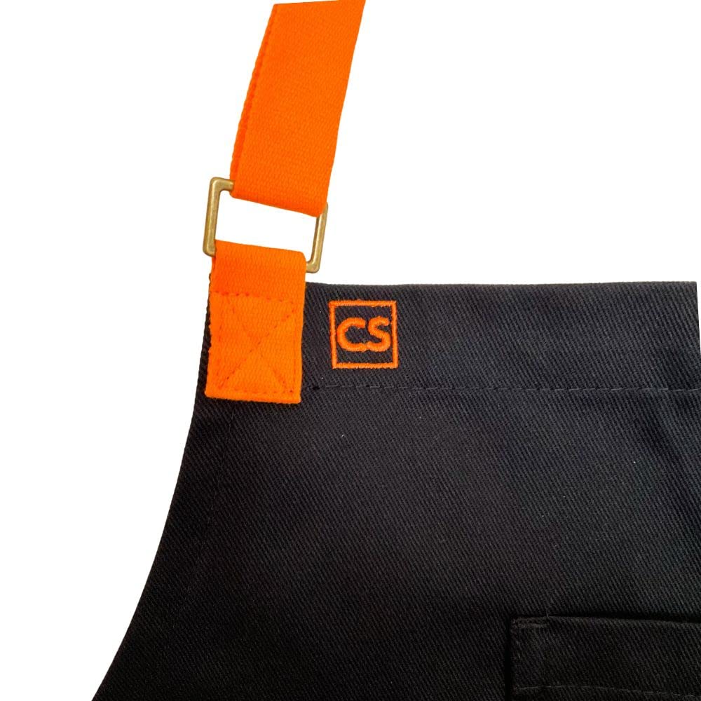 Chef Stu - Delantal de cocina de mezclilla de alta calidad con bolsillos, impermeable y a prueba de manchas, Azul (Denim)