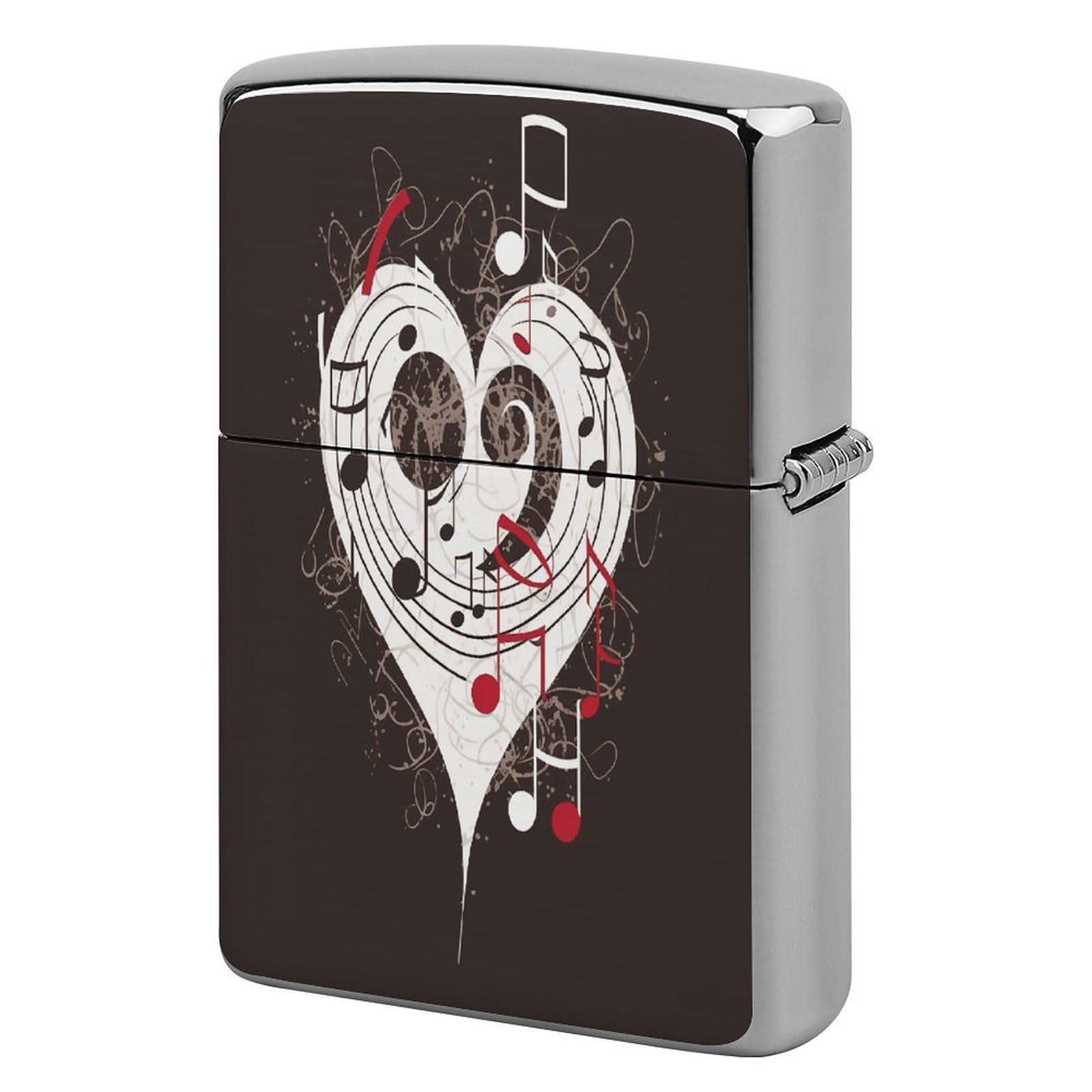 Fekiloot Style Music Symbols Love Lighter Case Cover Metal Lighter Case